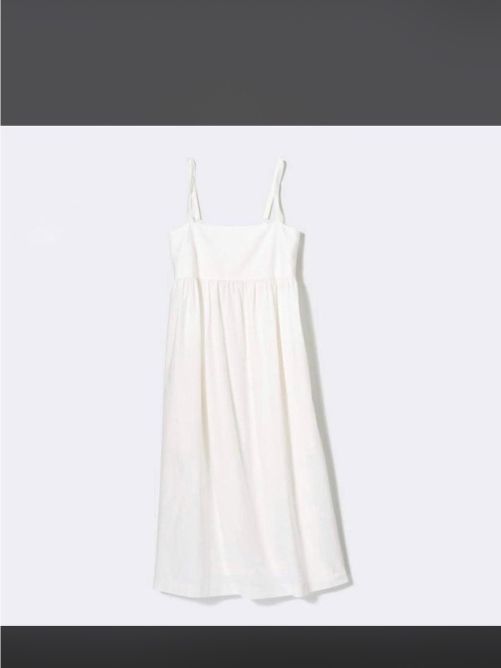 Uniqlo Classic linen beige Spaghetti-Strap Sundress with pockets